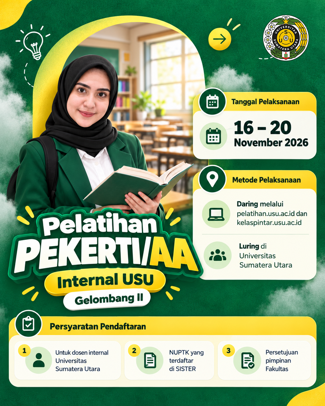 Pelatihan PEKERTI/AA Internal USU - Gelombang II